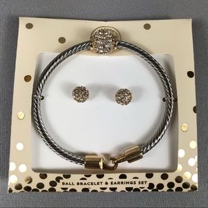 Modern Expression Ball Bracelet Earrings Set